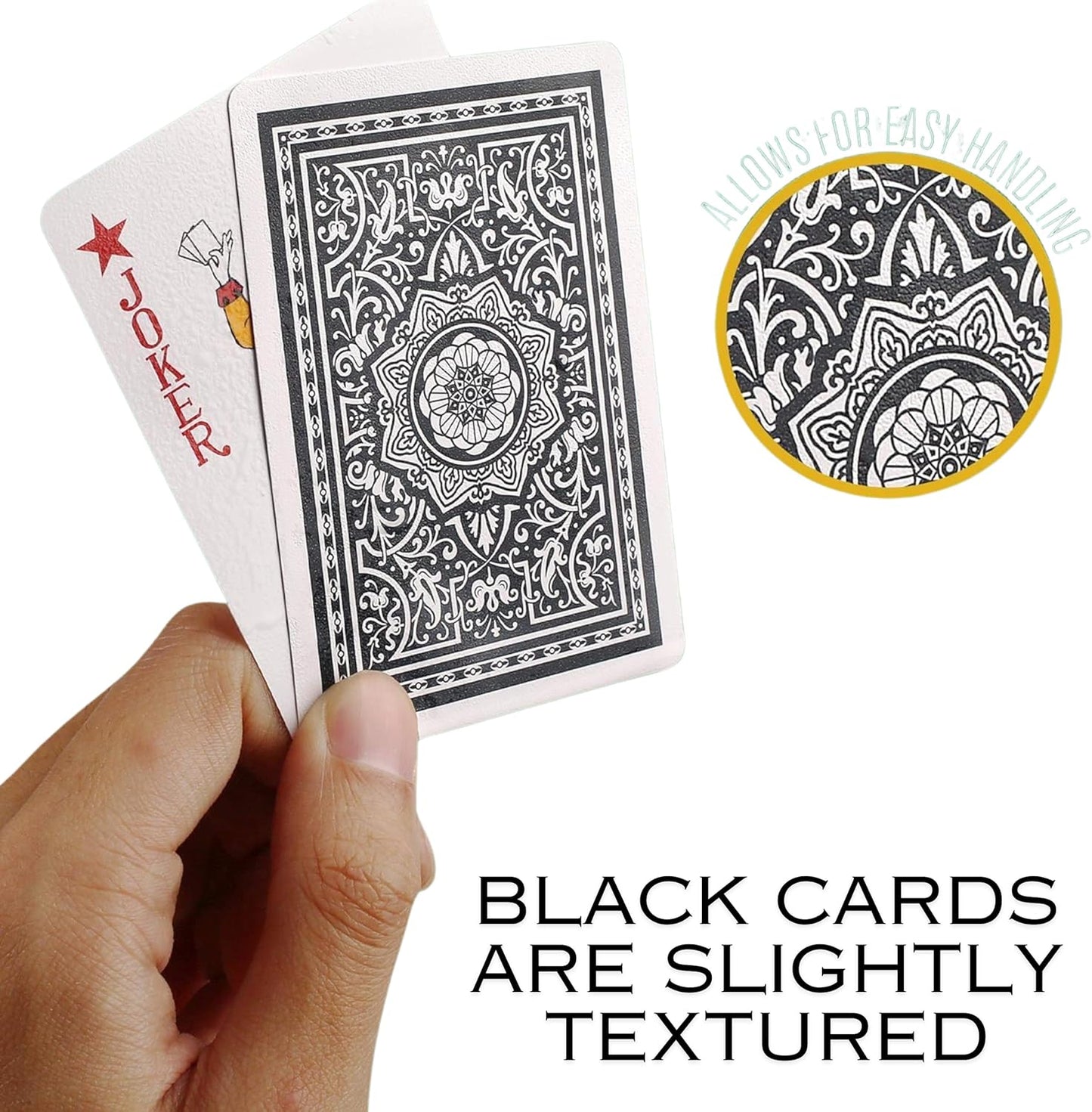 Black & Red Plastic Playing Cards – Waterproof, Washable & Durable Poker Deck