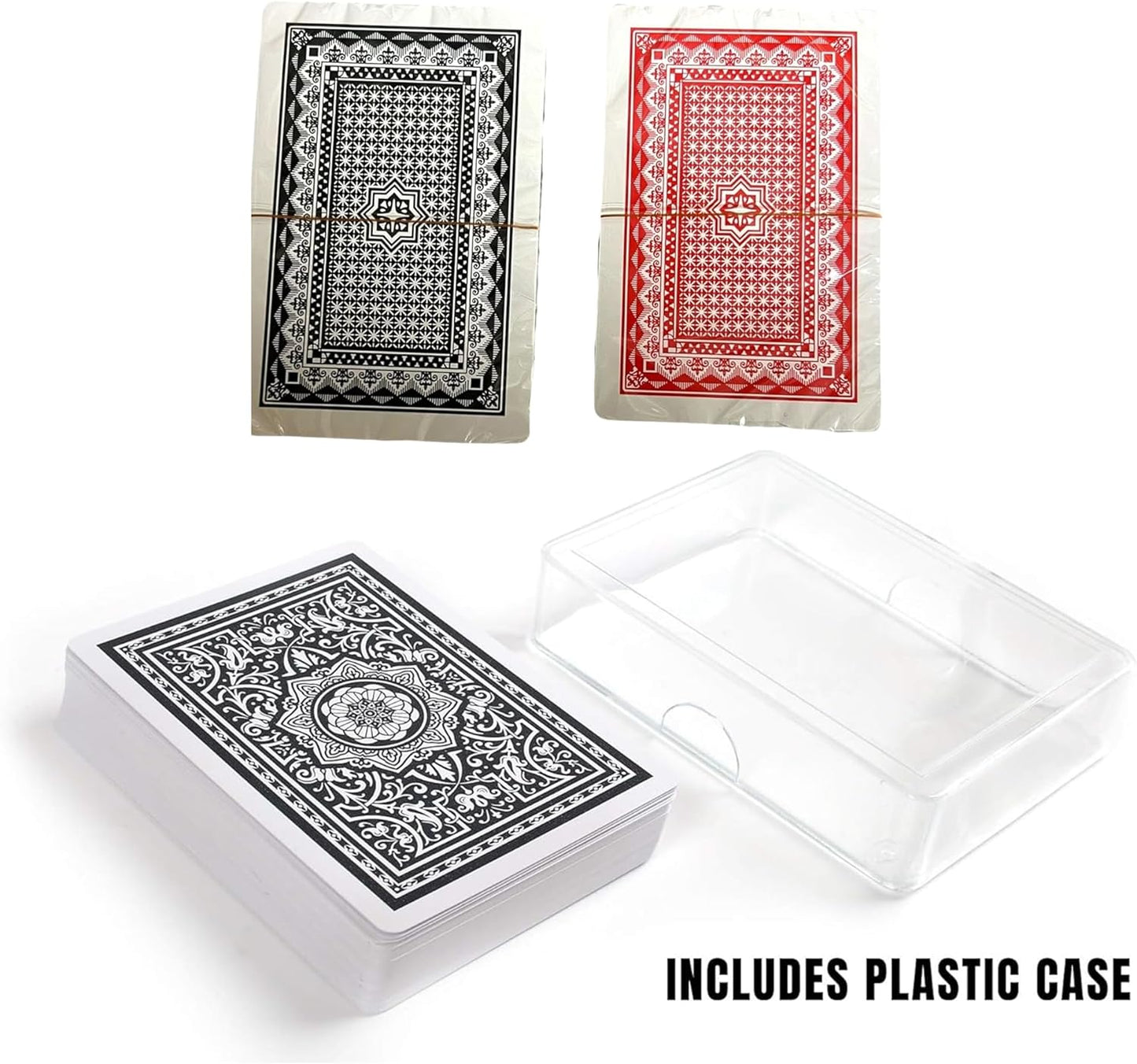 Black & Red Plastic Playing Cards – Waterproof, Washable & Durable Poker Deck