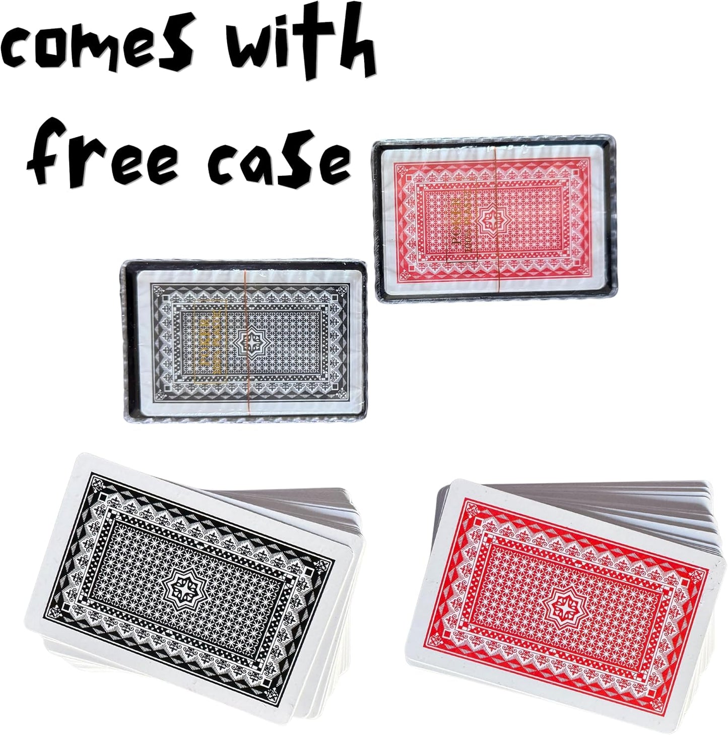 Black & Red Plastic Playing Cards – Waterproof, Washable & Durable Poker Deck