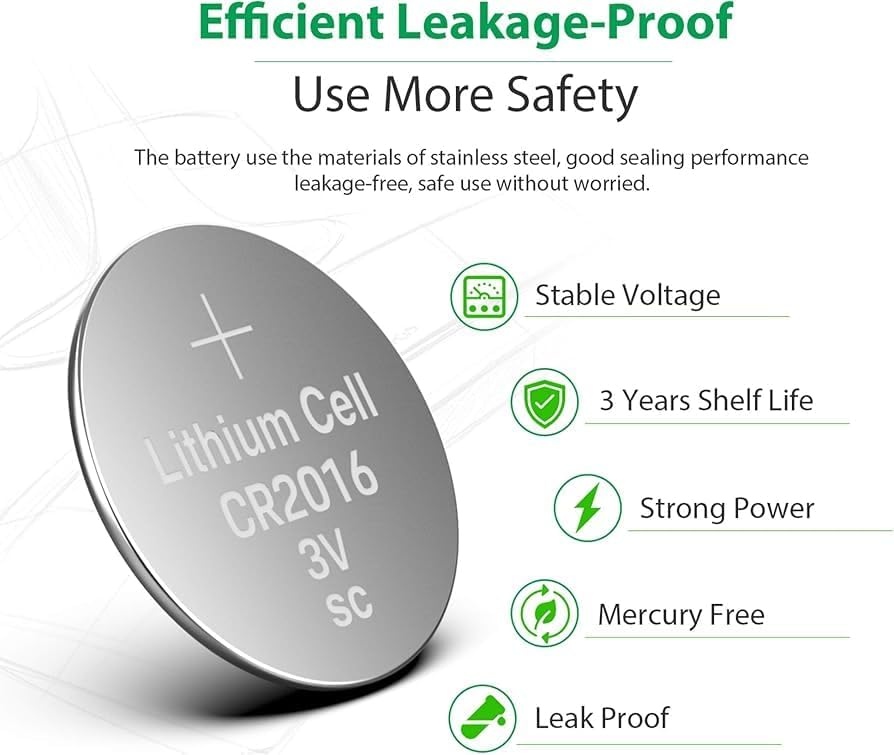 CR2016 3V Lithium Coin Cell Battery – Long-Lasting Power for Electronics