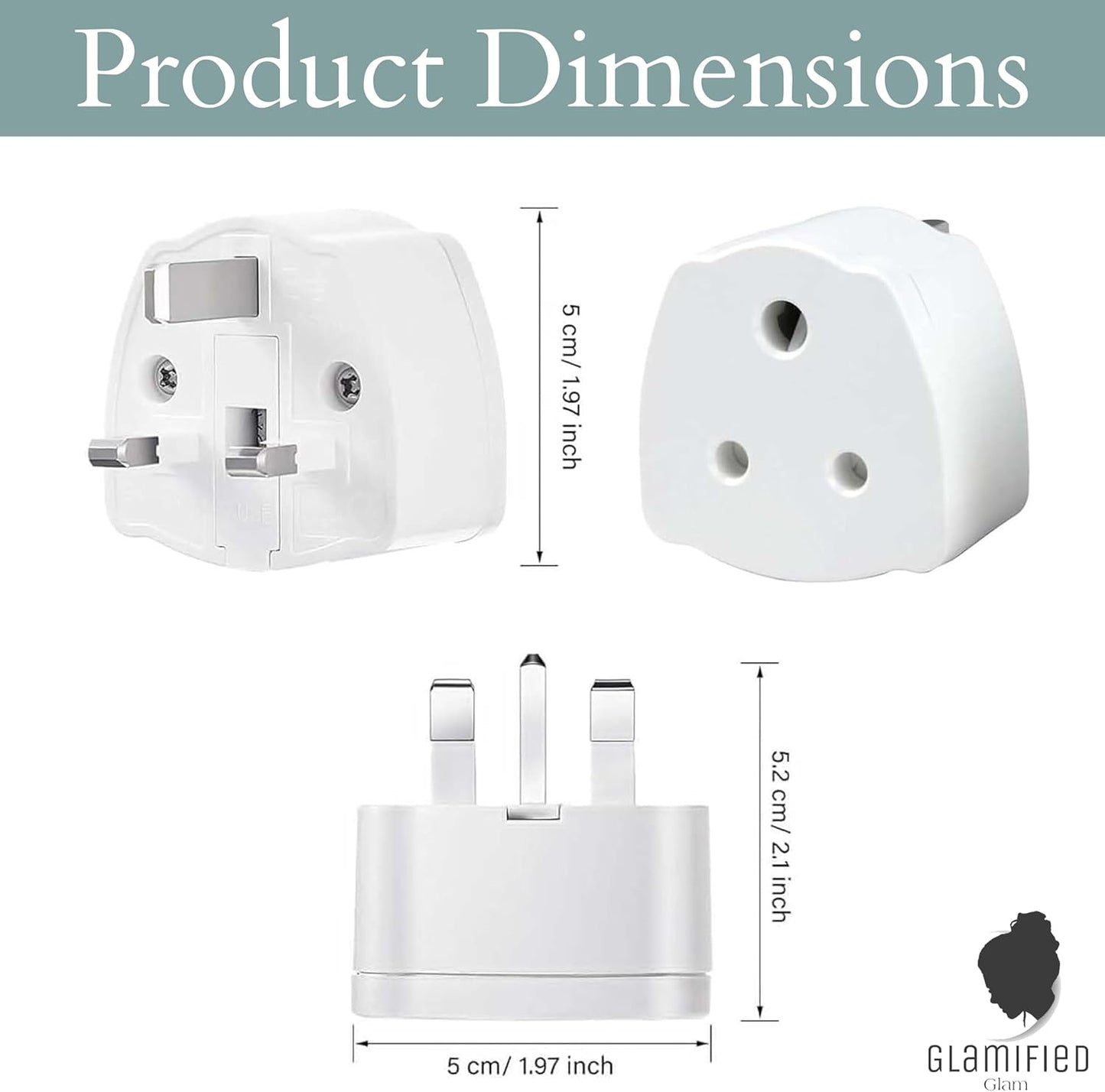 India to UK Plug Adapter – 3-Pin Adapter with 5A Fuse for Travel & Outdoor