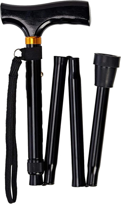 Glamified Adjustable Folding Walking Stick – Portable, Lightweight Cane with Ergonomic Handle & Non-Slip Base