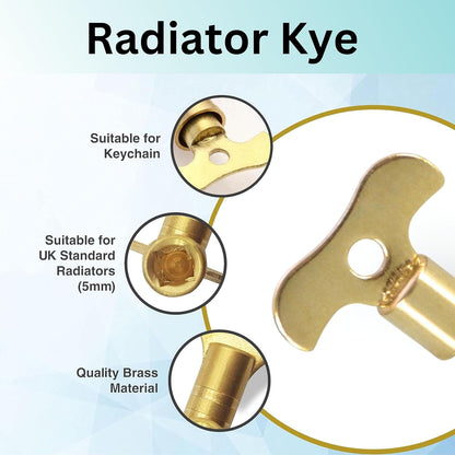 Easigrip Radiator Key – Solid Brass Bleed Valve Key for Easy Use