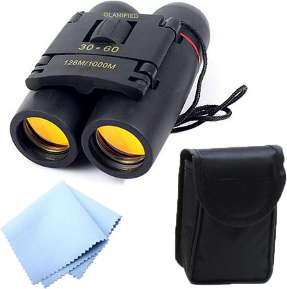 Mini 30x60 Compact Binoculars – Folding Waterproof Telescope for Travel & Outdoors