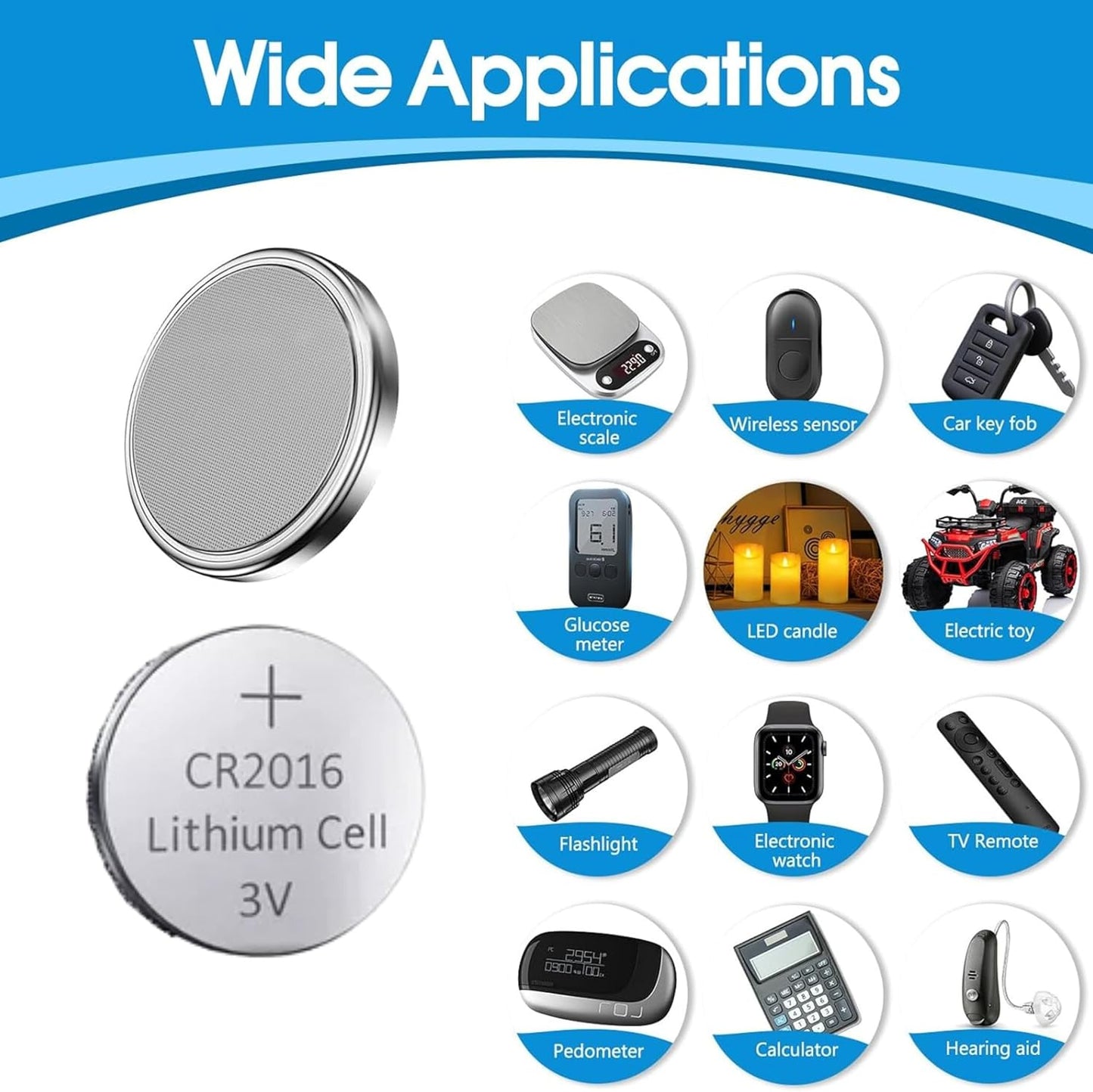 CR2016 3V Lithium Coin Cell Battery – Long-Lasting Power for Electronics