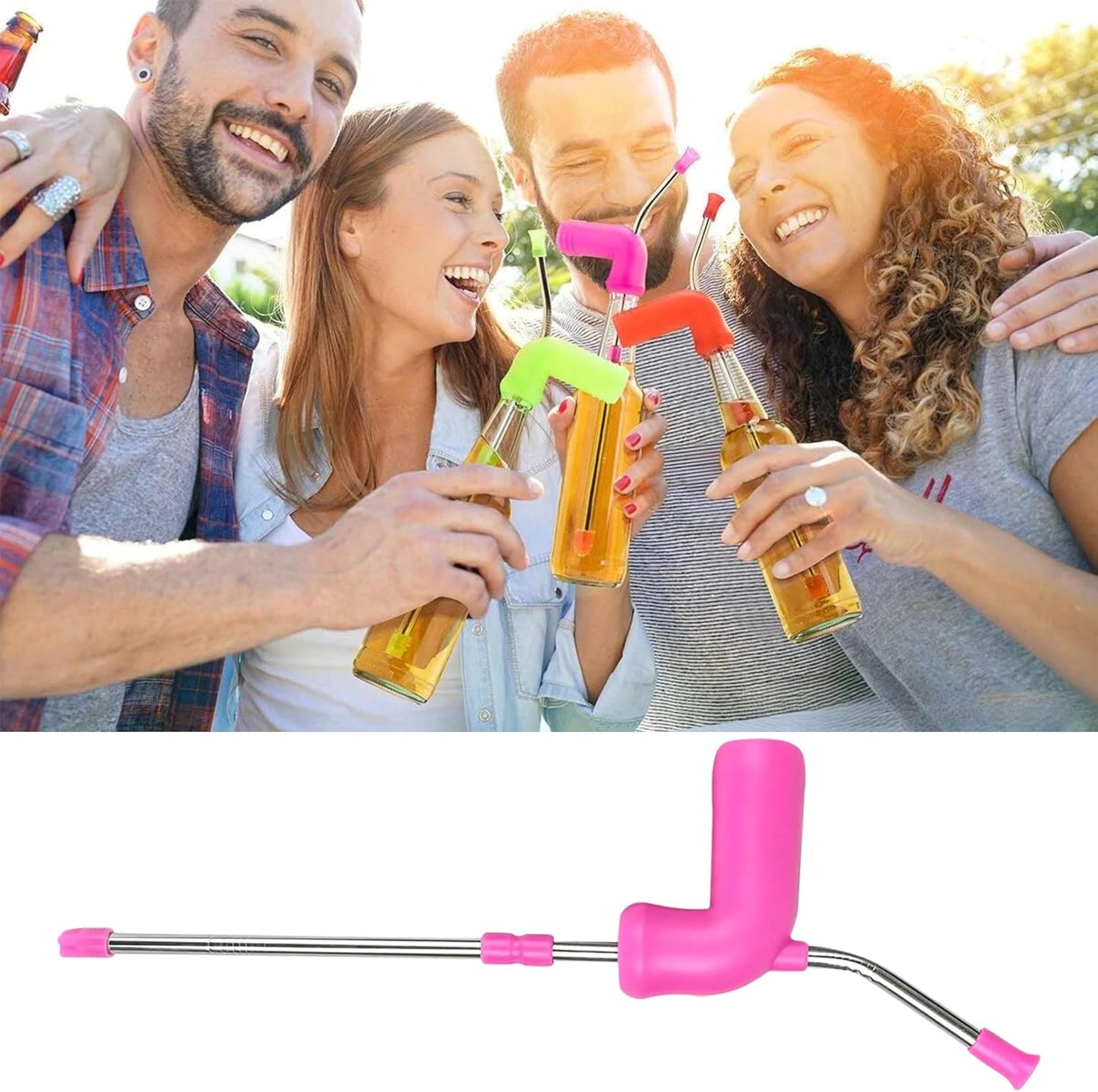 Stainless Steel Beer Snorkel – Portable Beer Bong Funnel for Parties &amp; Festivals