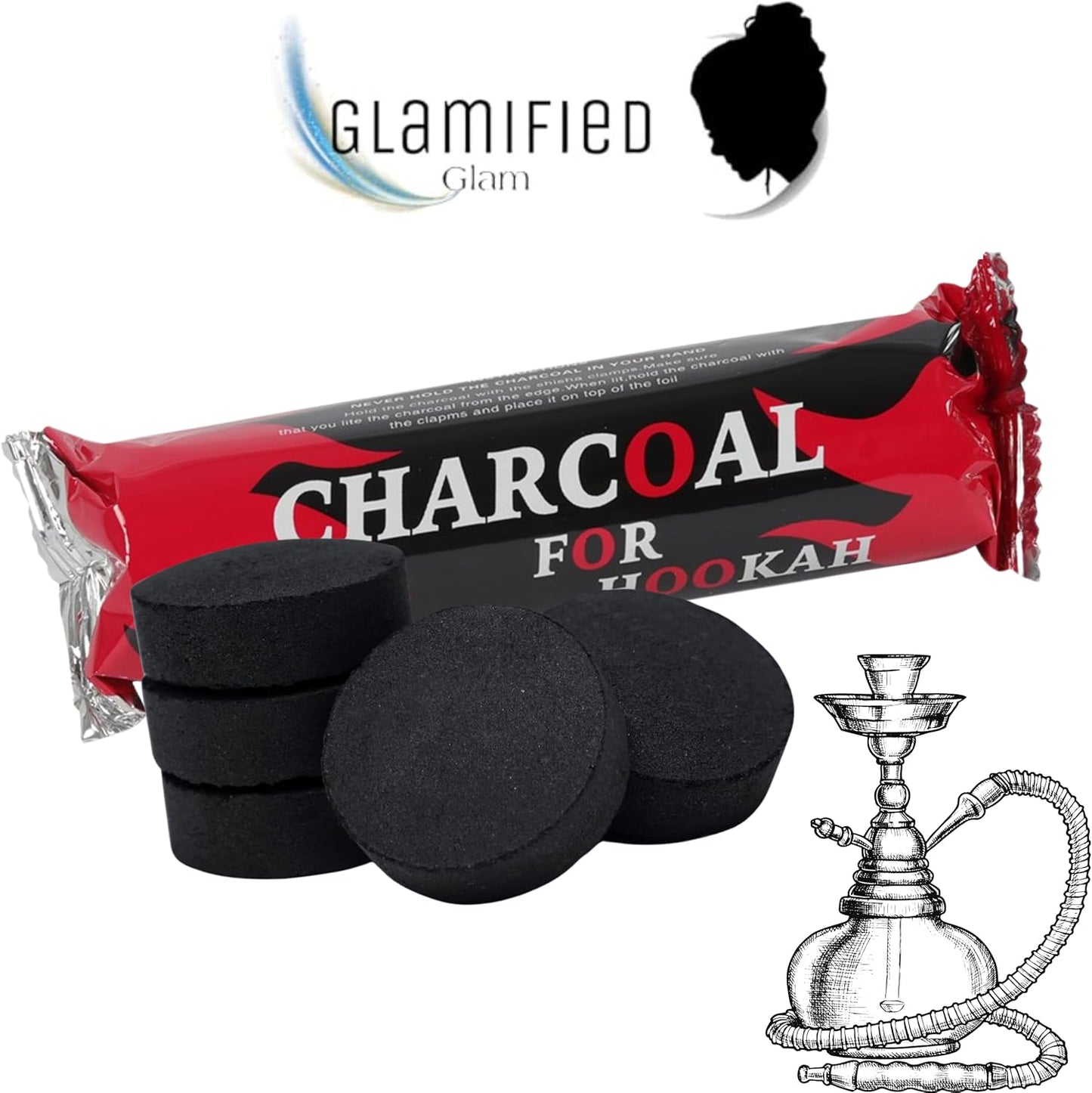 Premium Quick-Light Shisha Charcoal – Instant Light Hookah Coal (100 Discs)