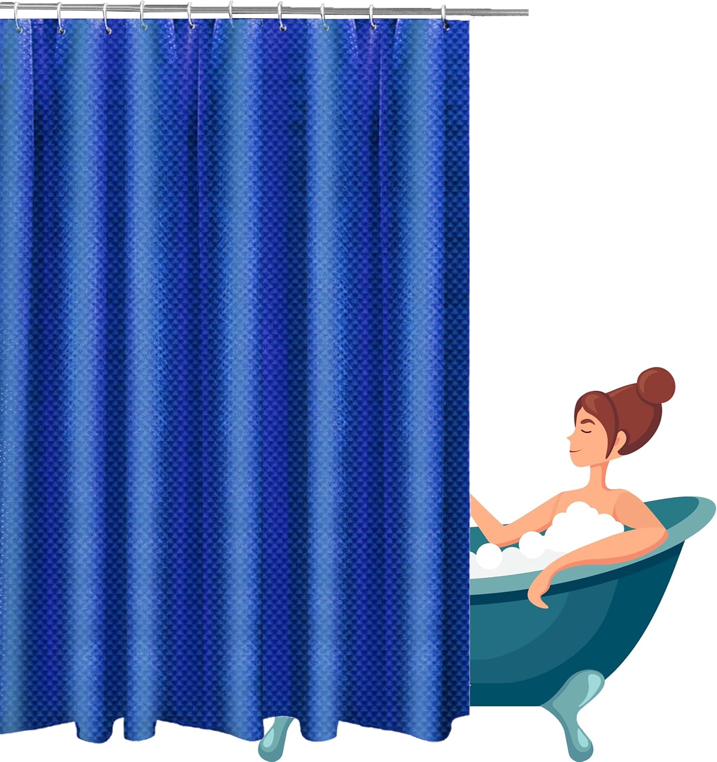 Mould-Proof & Water-Repellent Shower Curtains – Heavy Duty Washable Fabric 180 x 180cm