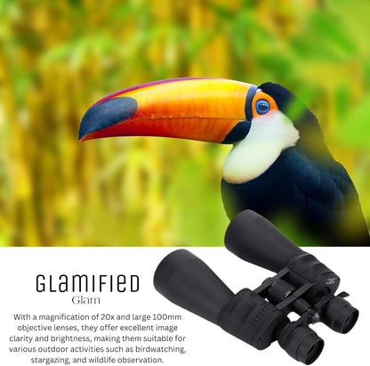 Glamified-Glam 20-180X100 Mega Zoom Binoculars – Waterproof Telescope for Outdoor, Travel & Stargazing