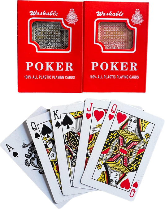 Black & Red Plastic Playing Cards – Waterproof, Washable & Durable Poker Deck