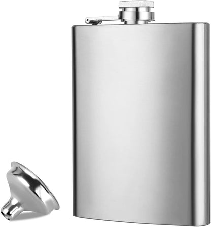 7oz Stainless Steel Hip Flask – Pocket Whisky Flask for Men & Women with Funnel